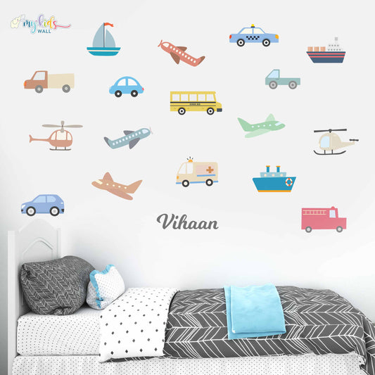 Transportation Fun Personalized Wall Stickers