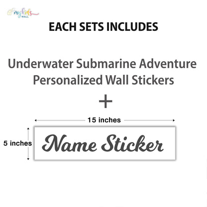 Underwater Submarine Adventure Personalized Wall Stickers