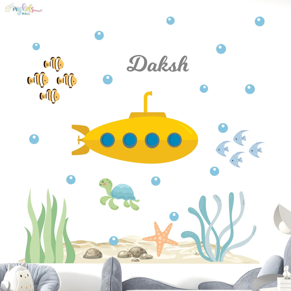 Underwater Submarine Adventure Personalized Wall Stickers