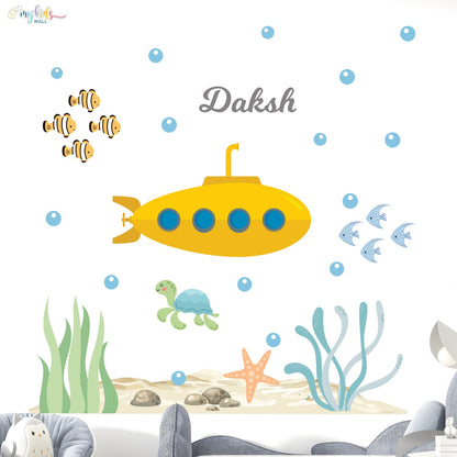 Underwater Submarine Adventure Personalized Wall Stickers