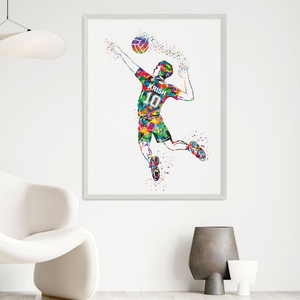 Load image into Gallery viewer, &#39;Volleyball Player&#39; Personalised Wall Art (Big Frame)
