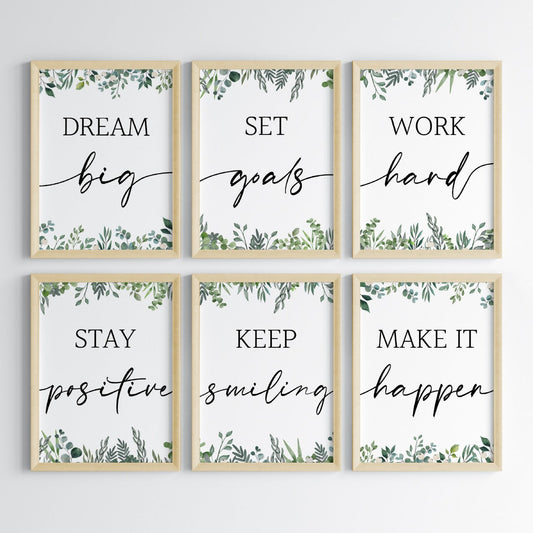 Daily Inspiration & Motivation Wall Art (Big Frames)