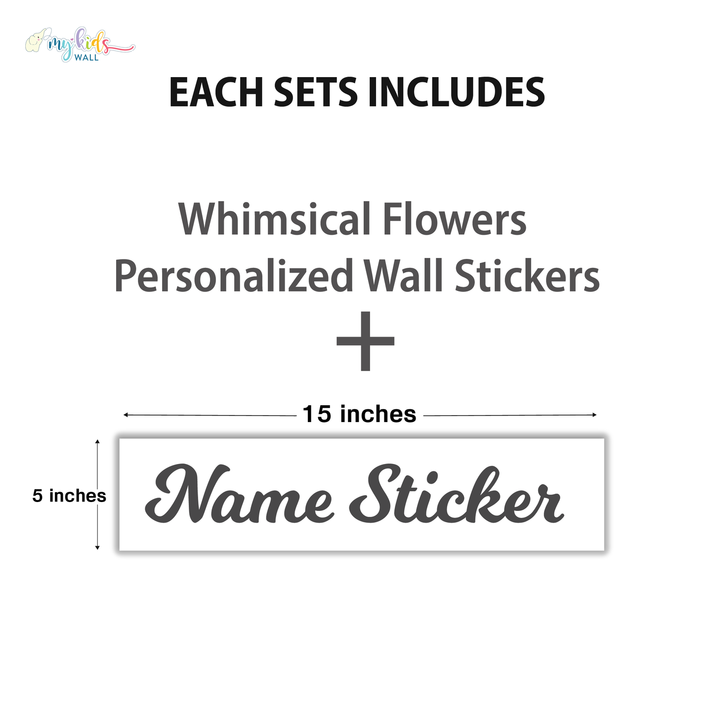 Whimsical Flowers Personalized Wall Stickers