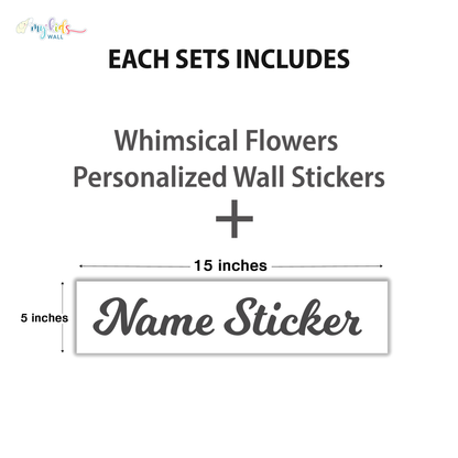 Whimsical Flowers Personalized Wall Stickers