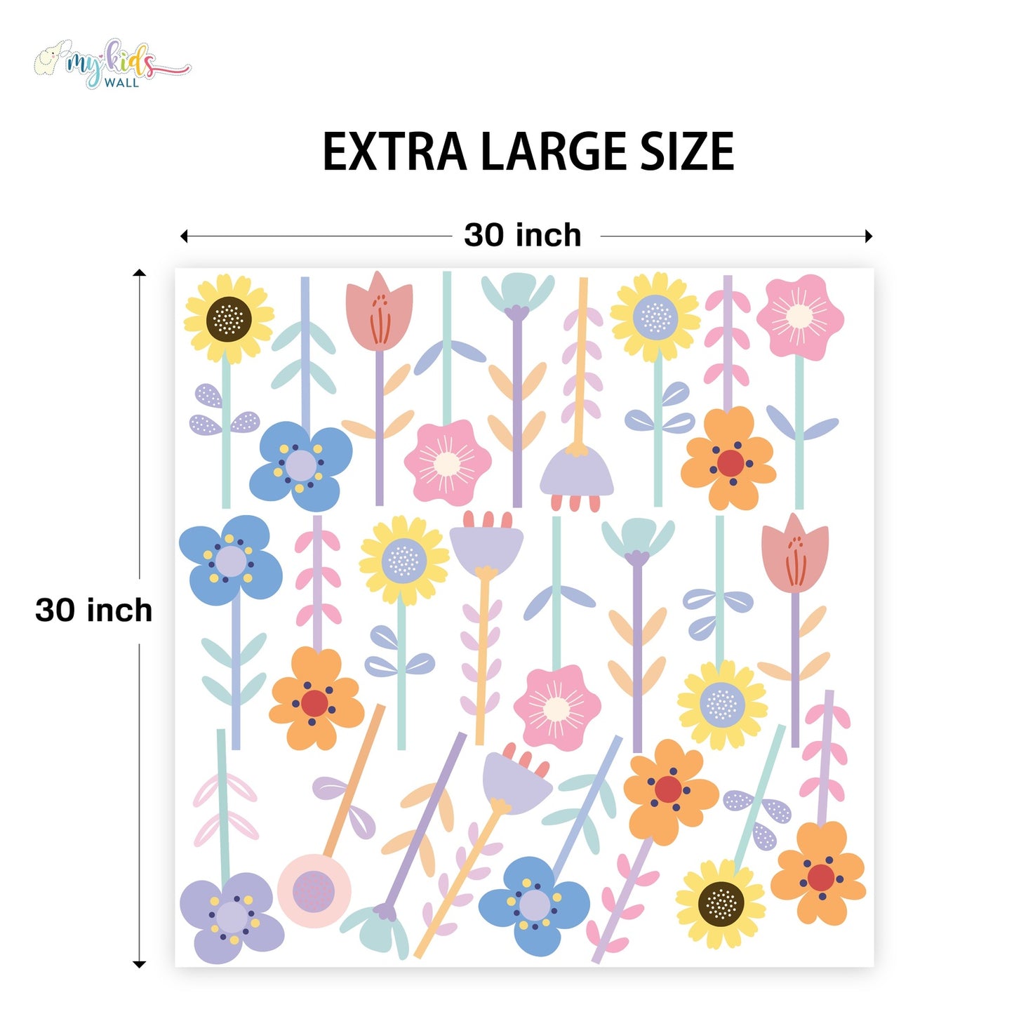 Whimsical Flowers Personalized Wall Stickers