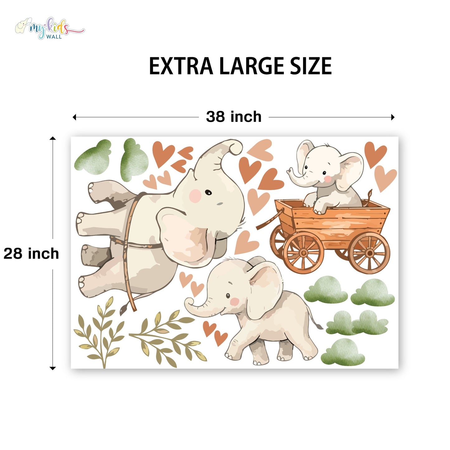 Woodland Cute Elephant Personalized Wall Stickers