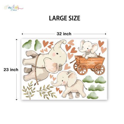 Woodland Cute Elephant Personalized Wall Stickers