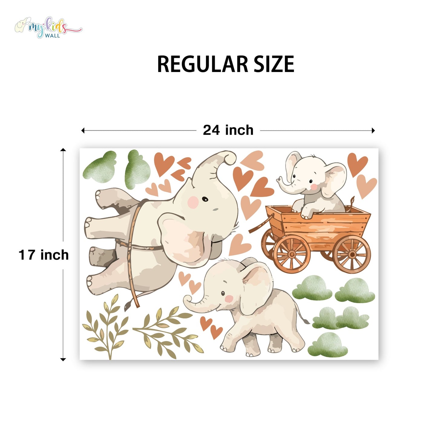 Woodland Cute Elephant Personalized Wall Stickers