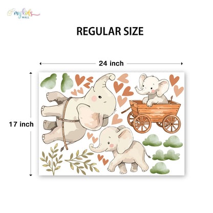 Woodland Cute Elephant Personalized Wall Stickers
