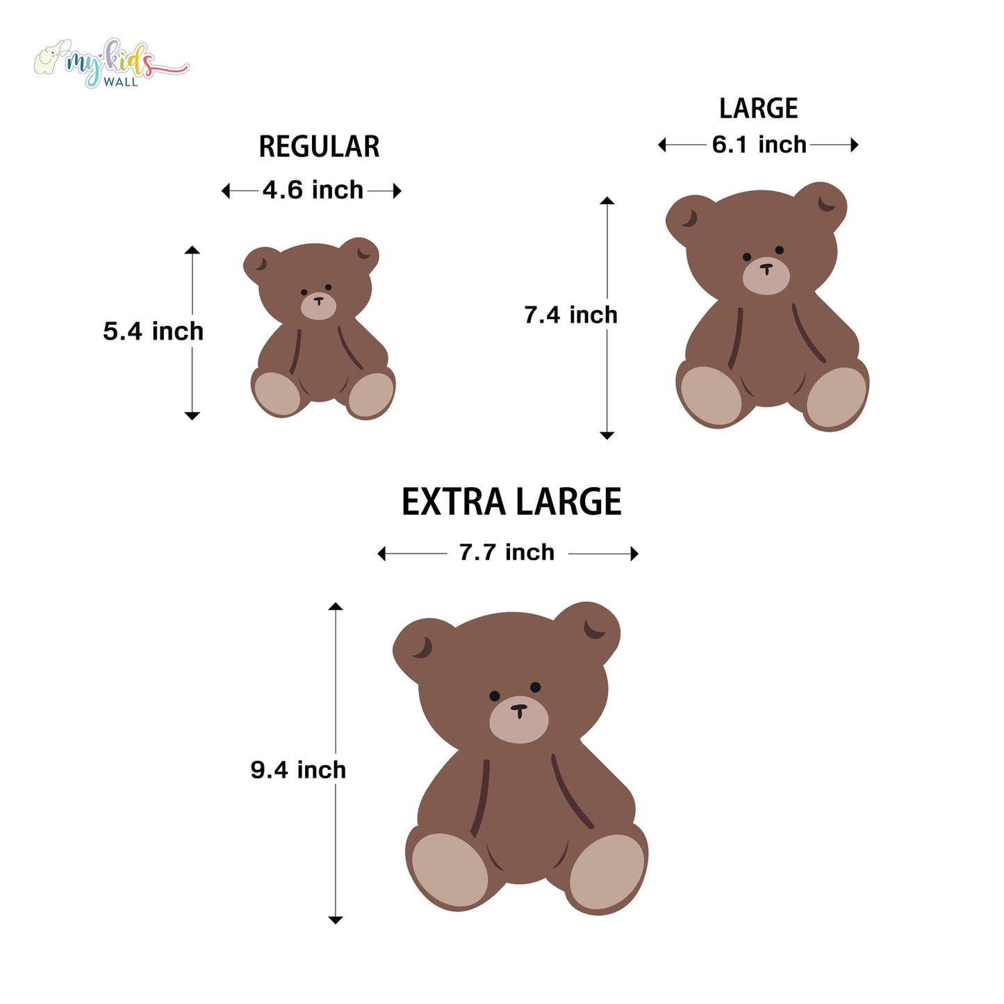 Woodland Mini Teddy Bears Personalized Wall Stickers