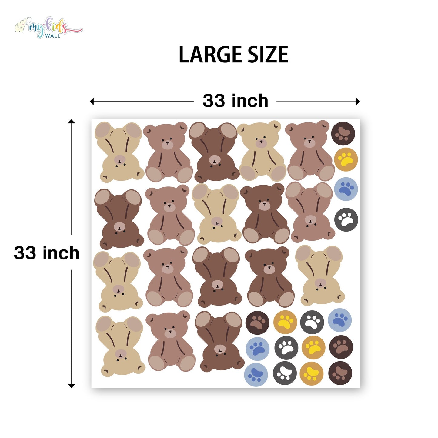 Woodland Mini Teddy Bears Personalized Wall Stickers