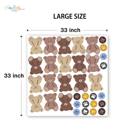 Woodland Mini Teddy Bears Personalized Wall Stickers