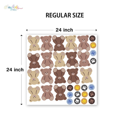 Woodland Mini Teddy Bears Personalized Wall Stickers