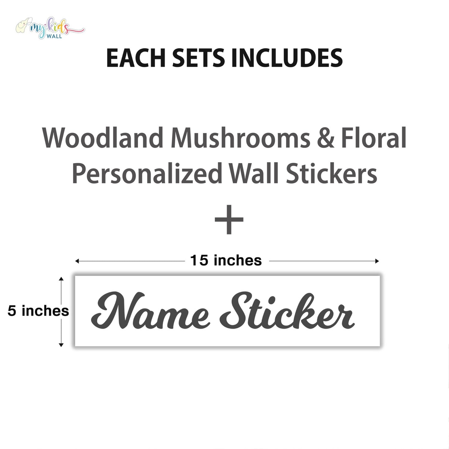 Woodland Mushrooms & Floral Personalized Wall Stickers