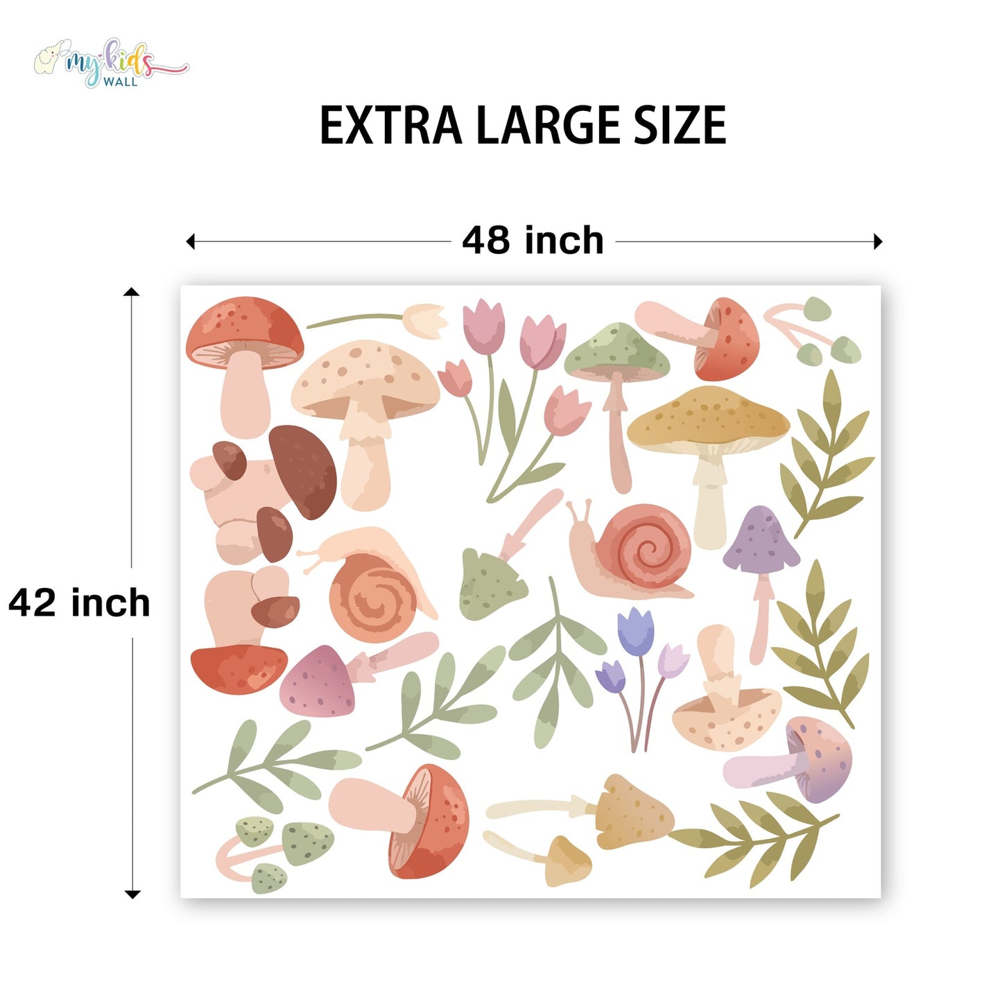 Woodland Mushrooms & Floral Personalized Wall Stickers