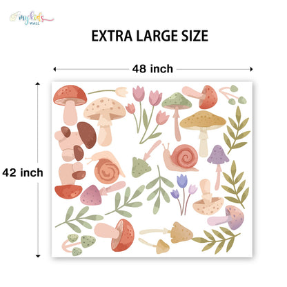 Woodland Mushrooms & Floral Personalized Wall Stickers