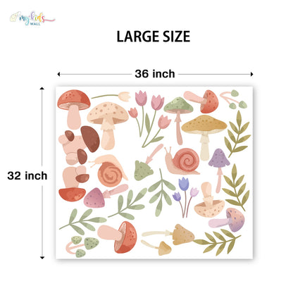 Woodland Mushrooms & Floral Personalized Wall Stickers