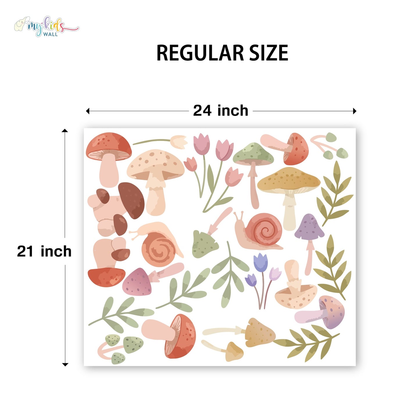 Woodland Mushrooms & Floral Personalized Wall Stickers