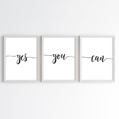 Yes You Can Wall Art (Framed Set of 3)