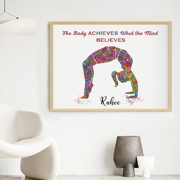Load image into Gallery viewer, &#39;Yoga Backbend Pose&#39; Personalized Wall Art (Big Frame)
