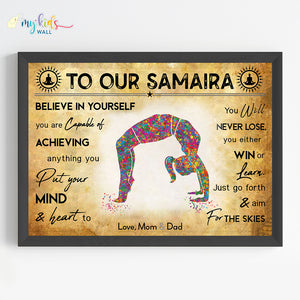 'Yoga Backbend Pose' Personalized Motivational Wall Art (Framed)
