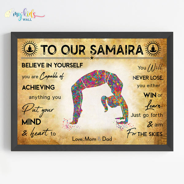 Load image into Gallery viewer, &#39;Yoga Backbend Pose&#39; Personalized Motivational Wall Art (Framed)
