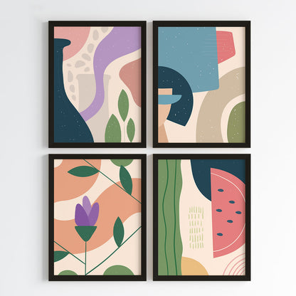 Abstract Organic Flow Wall Art (Framed Set of 4)