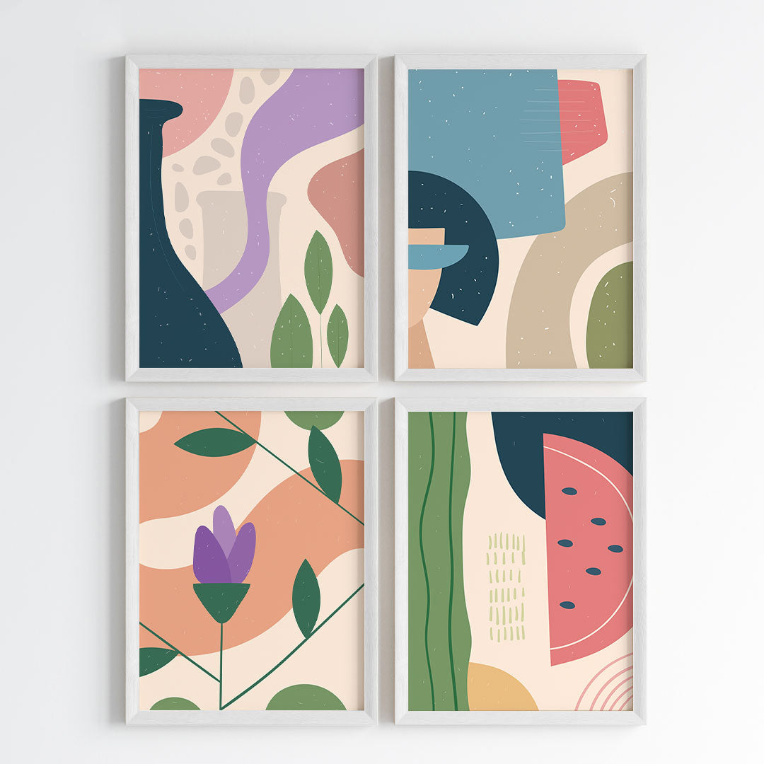 Abstract Organic Flow Wall Art (Framed Set of 4)