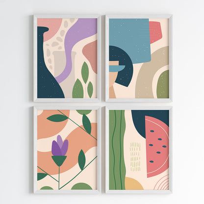 Abstract Organic Flow Wall Art (Framed Set of 4)