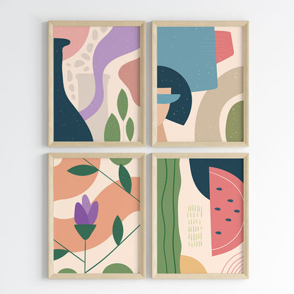 Abstract Organic Flow Wall Art (Framed Set of 4)