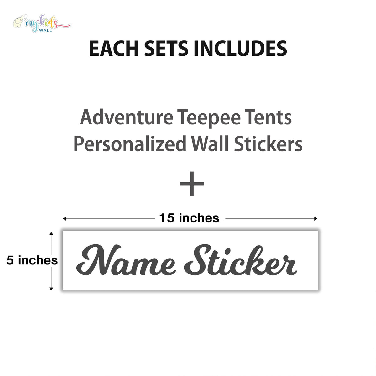 Adventure Teepee Tents Personalized Wall Stickers