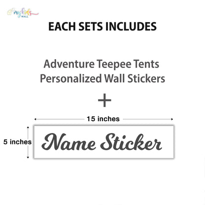 Adventure Teepee Tents Personalized Wall Stickers