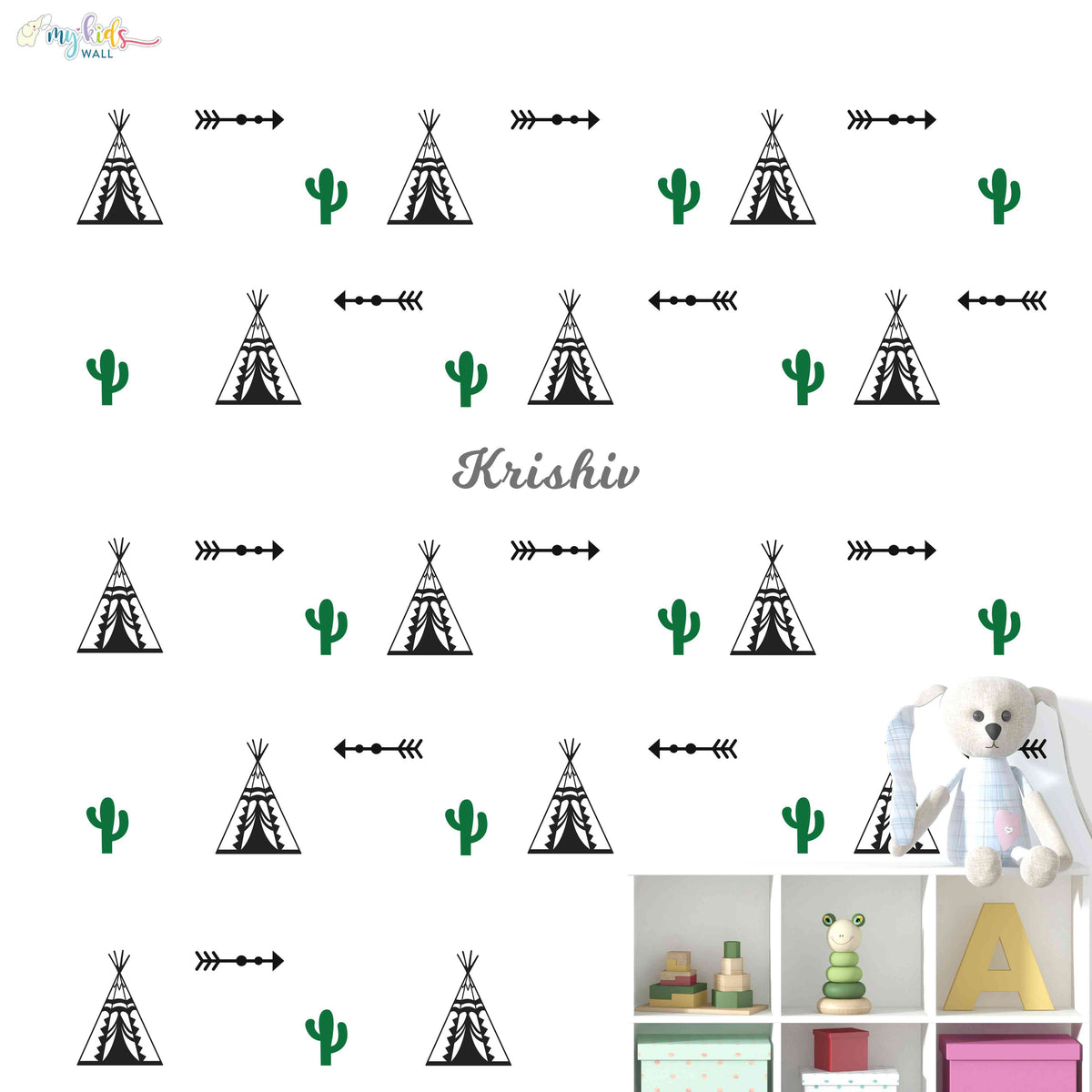 Adventure Teepee Tents Personalized Wall Stickers