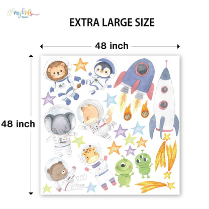 Animal Astronauts Space Adventure Personalized Wall Stickers