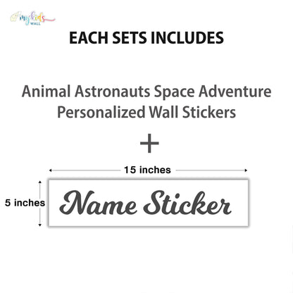 Animal Astronauts Space Adventure Personalized Wall Stickers