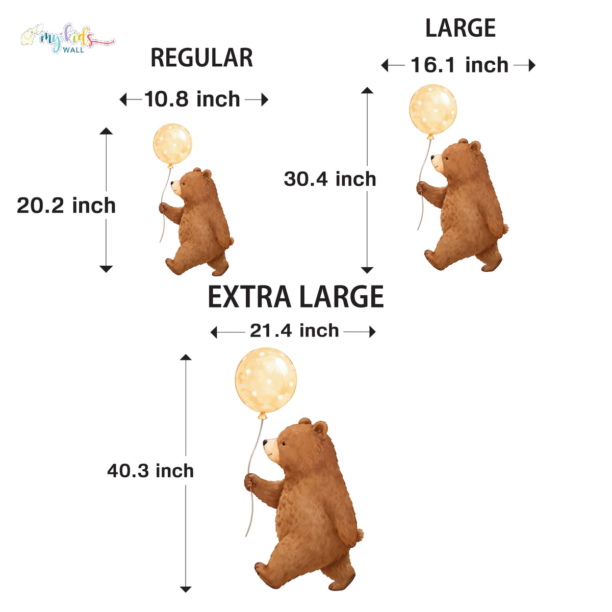 Animal Friends With Balloons Personalized Wall Stickers