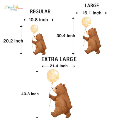 Animal Friends With Balloons Personalized Wall Stickers