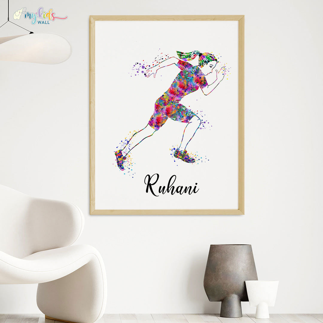 inspirational Runne girl wooden wall frame