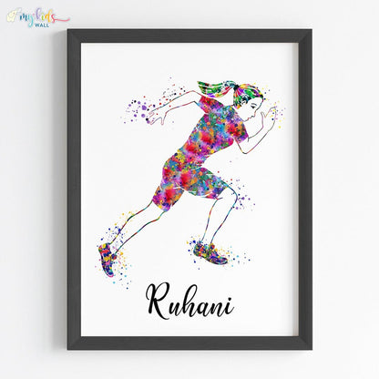 inspirational Runner girl black wall frame