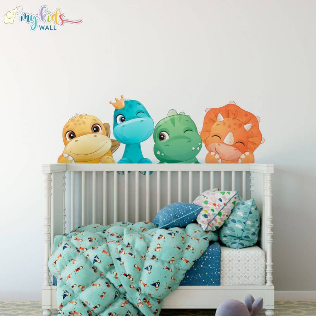 Baby Dinosaurs Watercolor Wall Stickers 