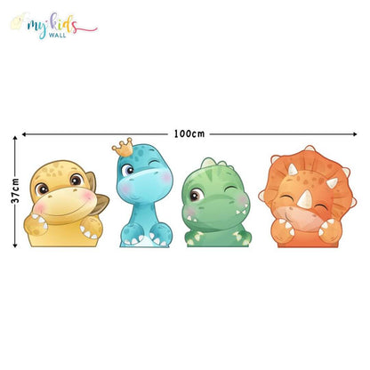 baby dinosaurs watercolor wall stickers size