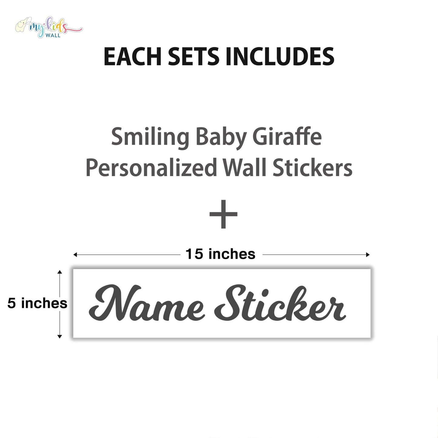 Smiling Baby Giraffe Personalized Wall Stickers
