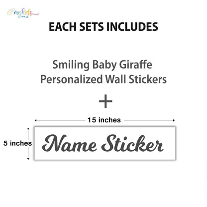 Smiling Baby Giraffe Personalized Wall Stickers