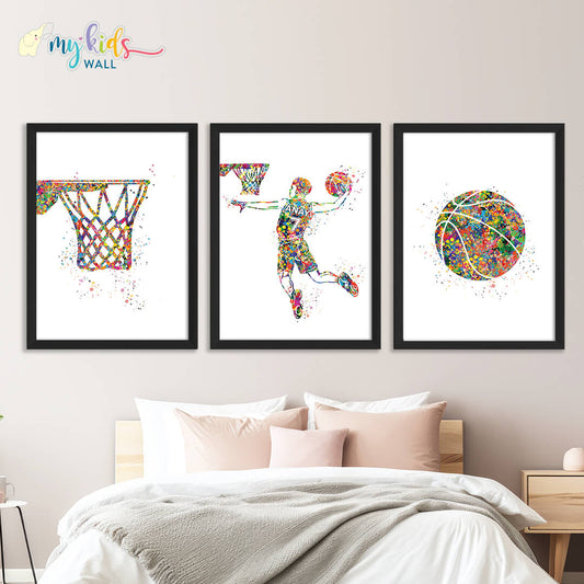 Inspirational basketball player black frame