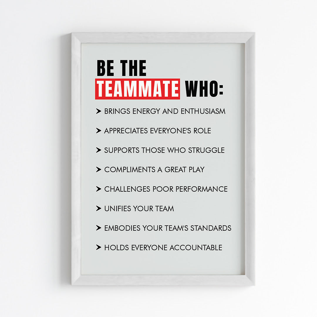 Be The Teammate Office Wall Art (Framed)