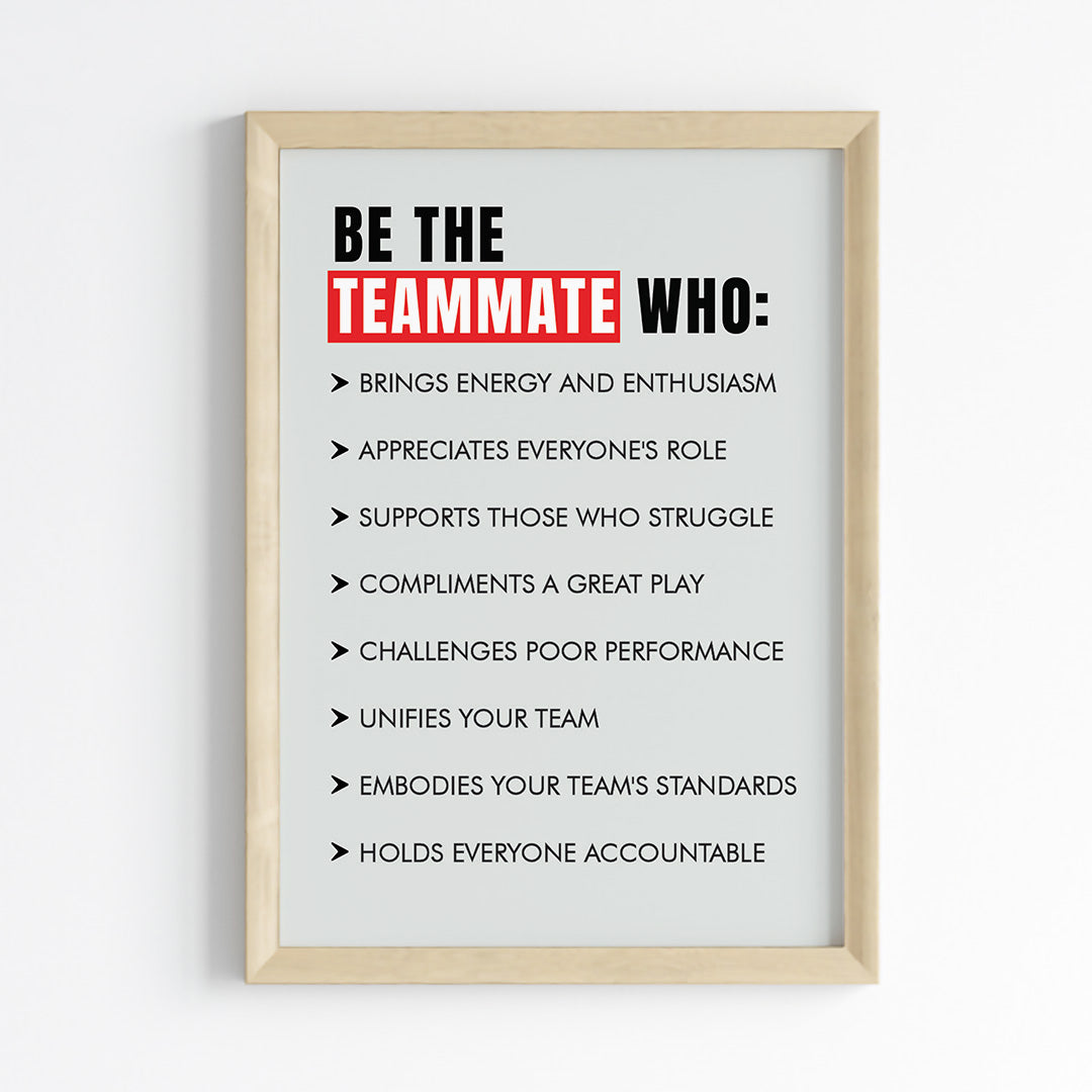 Be The Teammate Office Wall Art (Framed)