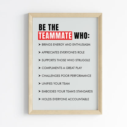 Be The Teammate Office Wall Art (Framed)