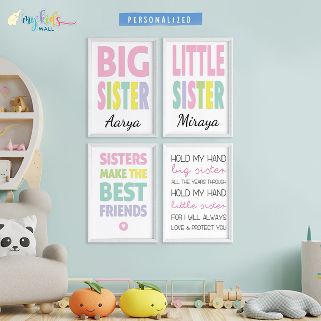 Big Sister Little Sister Love Wall Frames (Set of 4)