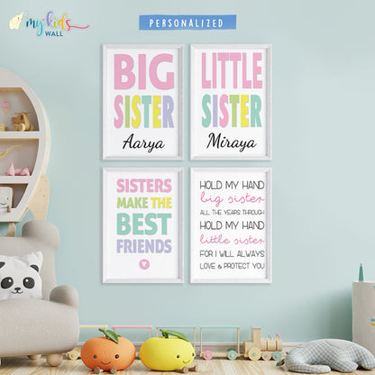 Big Sister Little Sister Love Wall Frames (Set of 4)