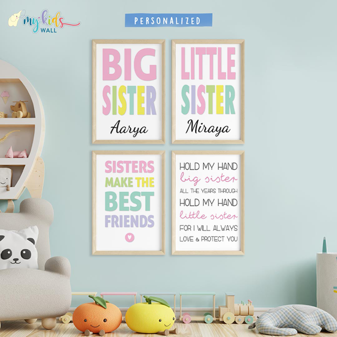 Big Sister Little Sister Love Wall Frames (Set of 4)